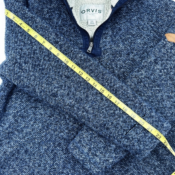 Blue Orvis Men's Brighton Classic Collection Quarter Zip Sweater Fleece * Sz M - Picture 2 of 6